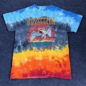Led Zeppelin Shirt Mens Medium Tie Dye U.S. Tour 1975 Icarus Graphic Tee T-Shirt